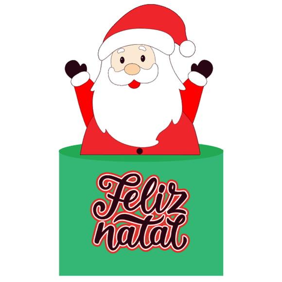 Arquivo Corte: Topo de Bolo Feliz Natal Papai Noel 081