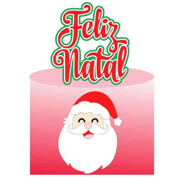 Arquivo Corte: Topo de Bolo Feliz Natal Papai Noel 088