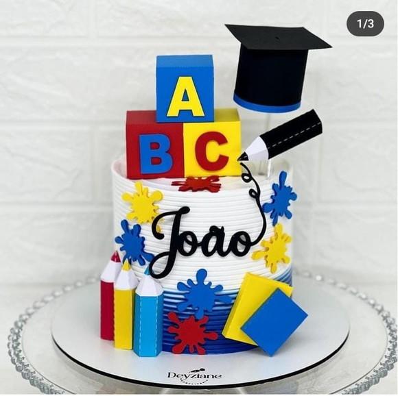 Arquivo Corte: Topo de Bolo Formatura Abc 3d