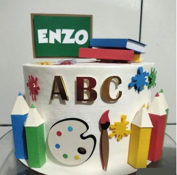 Arquivo Corte: Topo de Bolo Formatura Abc 3d