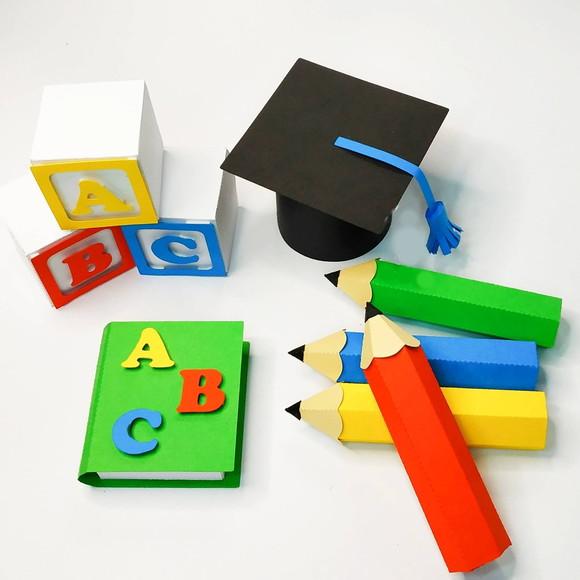 Arquivo Corte: Topo de Bolo Formatura Abc 3d