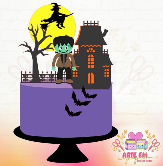 Arquivo Corte: Topo de Bolo Halloween 01