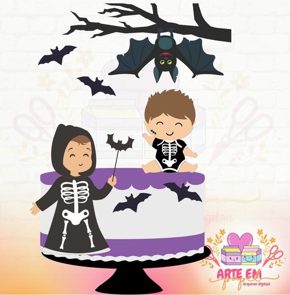 Arquivo Corte: Topo de Bolo Halloween 005