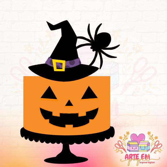 Arquivo Corte: Topo de Bolo Halloween Abobora