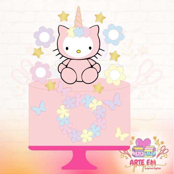 Arquivo Corte: Topo de Bolo Hello Kitty Camadas 02