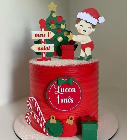 Arquivo Corte: Topo de Bolo Meu 1º Natal Menino Baby 103
