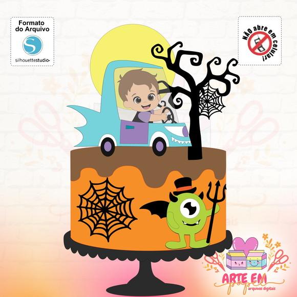 Arquivo Corte: Topo de Bolo Monster Halloween