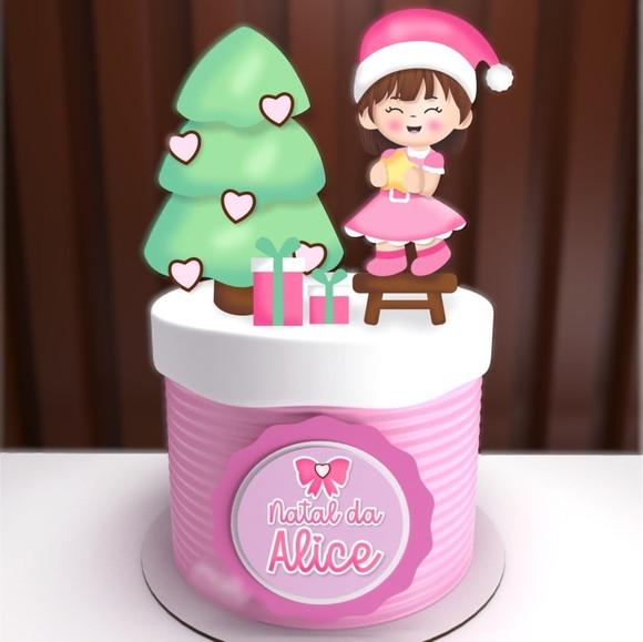 Arquivo Corte: Topo de Bolo Natal Menina