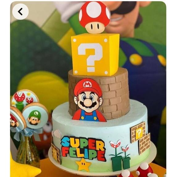 Arquivo Corte: Topo de Bolo Super Mário Bros