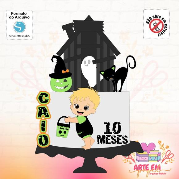 Arquivo Corte: Topo Halloween Frankenstein Baby 02