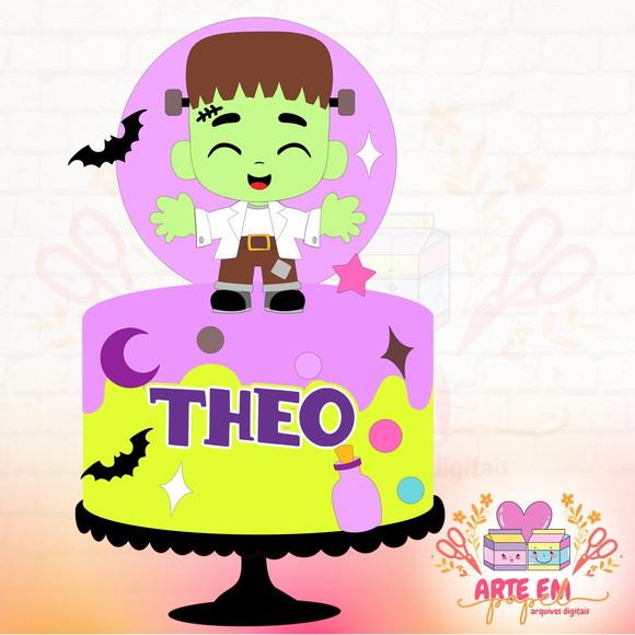 Arquivo Corte: Topo Halloween Frankenstein Baby