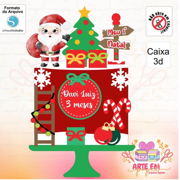Arquivo Corte: Topo Natal Papai Noel Aquarela
