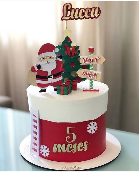 Arquivo Corte:topo de Bolo Meu 1º Natal Papai Noel