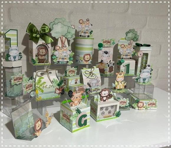 Arquivo de Corte: Kit Caixinhas Safari Aquarela 002