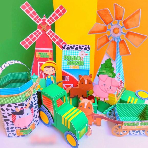 Arquivo de Corte: Kit Caixinhas Fazendinha 001