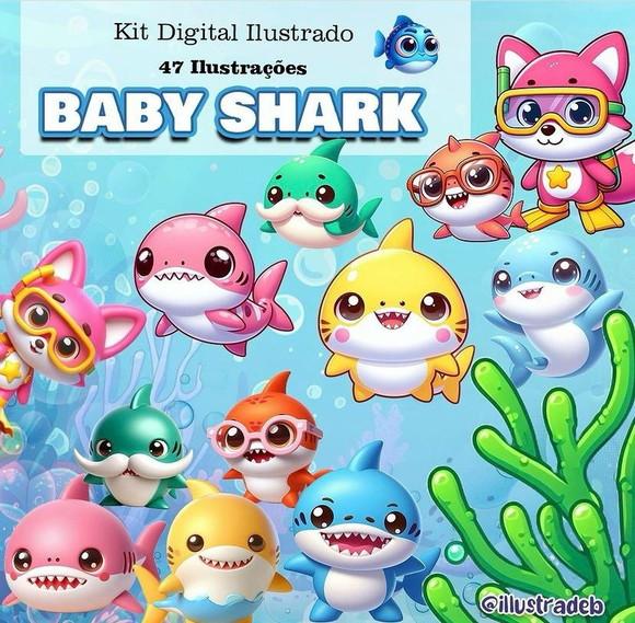 Arquivo de Corte: Kit Digital Baby Shark 001