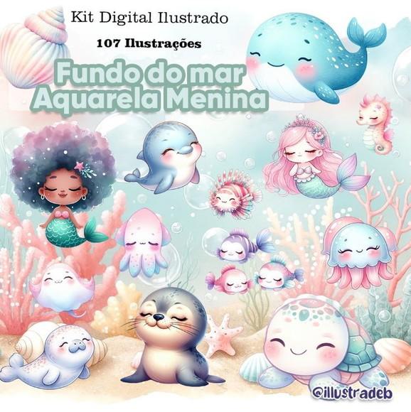 Arquivo de Corte: Kit Digital Fundo do Mar 001