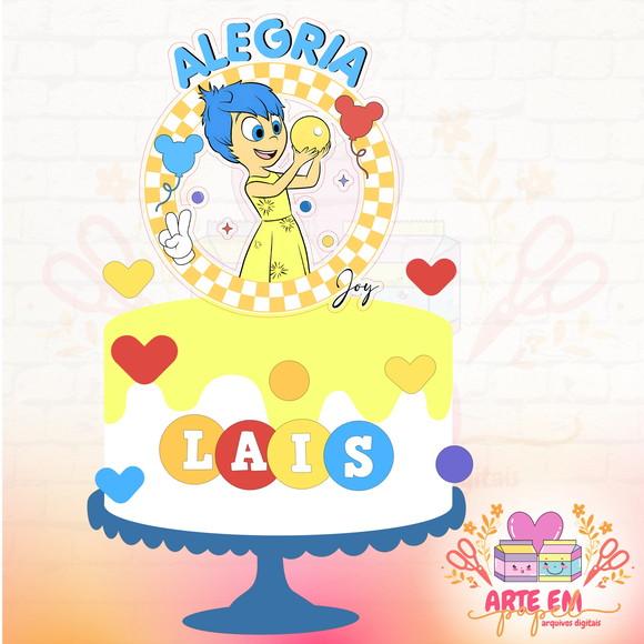 Arquivo de Corte: Topo de Bolo Alegria Divertidamente 01