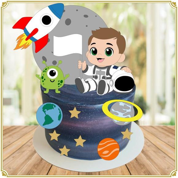 Arquivo de Corte: Topo de Bolo Astronauta 005