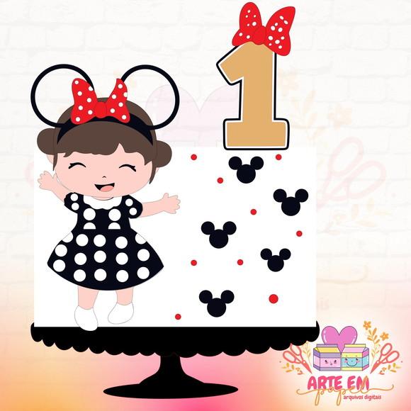 Arquivo de Corte: Topo de Bolo Baby Minnie