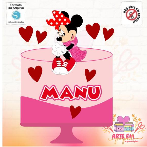Arquivo de Corte: Topo de Bolo Baby Minnie Vermelha