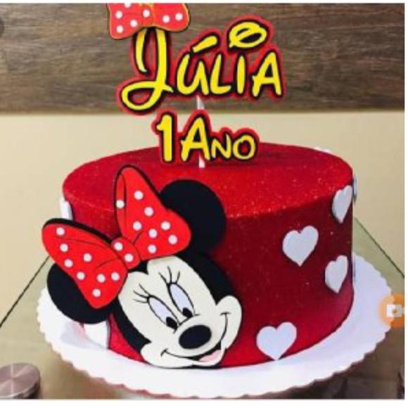 Arquivo de Corte: Topo de Bolo Baby Minnie Vermelha 03
