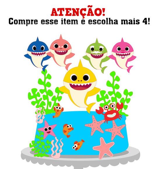 Arquivo de Corte: Topo de Bolo Baby Shark 002