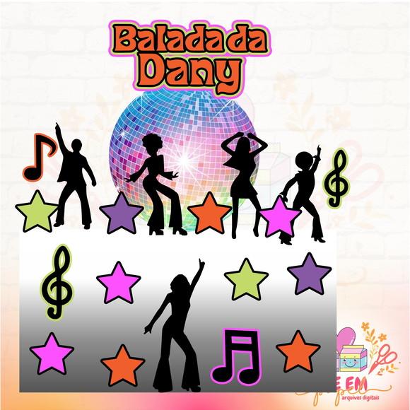 Arquivo de Corte: Topo de Bolo Balada Neon