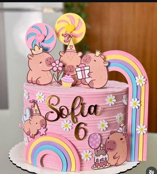Arquivo de Corte: Topo de Bolo Capivara Cute
