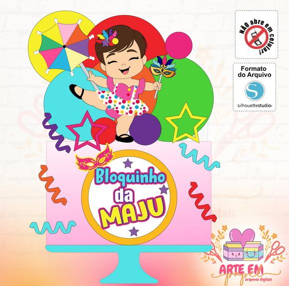 Arquivo de Corte: Topo de Bolo Carnaval Menina 002
