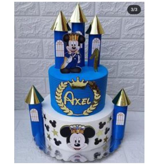 Arquivo de Corte: Topo de Bolo Castelo 3d Mickey Realeza 02
