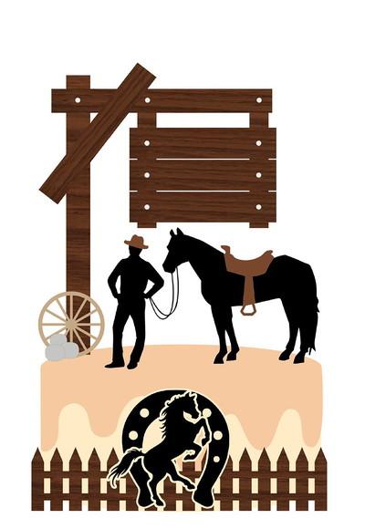 Arquivo de Corte: Topo de Bolo Cavalo 001