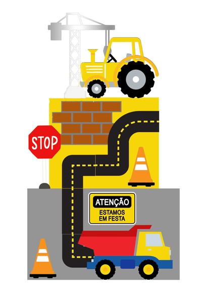 Arquivo de Corte: Topo de Bolo Contrução Trator 02