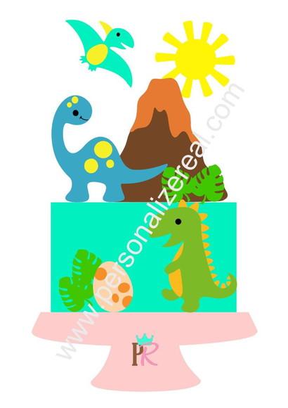 Arquivo de Corte: Topo de Bolo Dinossauro 005