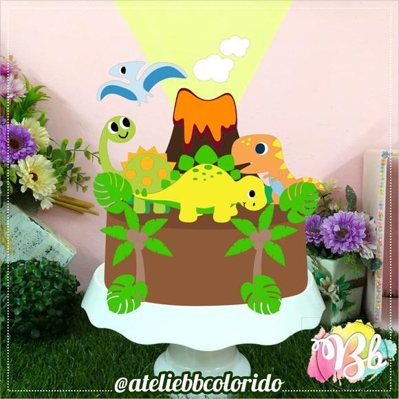 Arquivo de Corte: Topo de Bolo Dinossauro 030