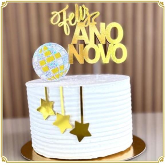 Arquivo de Corte: Topo de Bolo Feliz Ano Novo