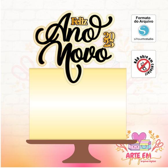 Arquivo de Corte: Topo de Bolo Feliz Ano Novo