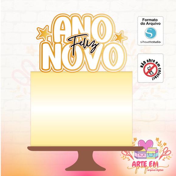 Arquivo de Corte: Topo de Bolo Feliz Ano Novo