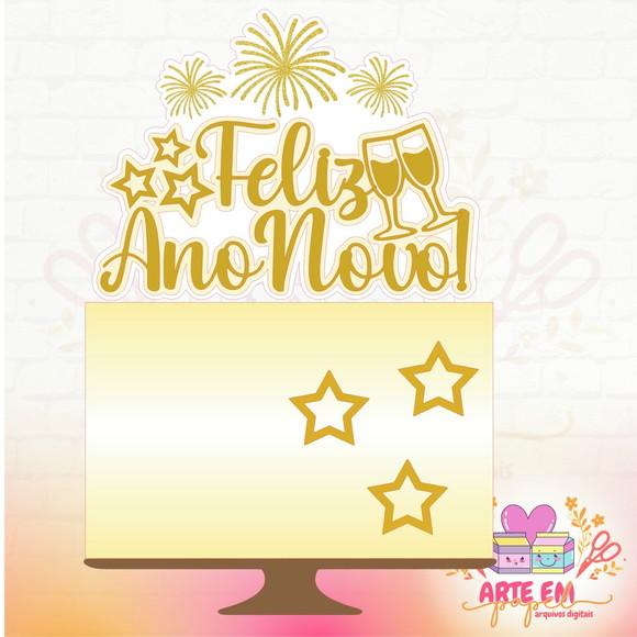 Arquivo de Corte: Topo de Bolo Feliz Ano Novo