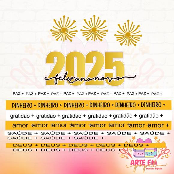 Arquivo de Corte: Topo de Bolo Feliz Ano Novo 2025