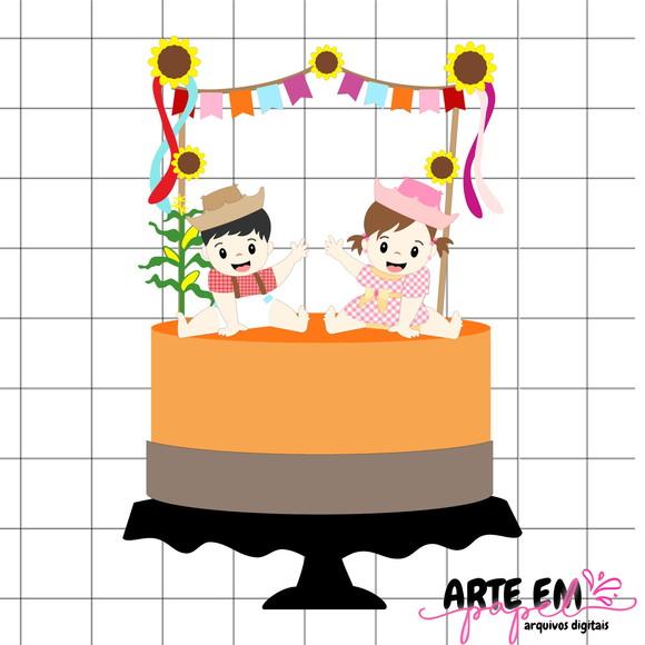 Arquivo de Corte: Topo de Bolo Festa Junina 001
