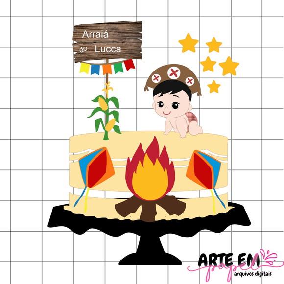 Arquivo de Corte: Topo de Bolo Festa Junina 003