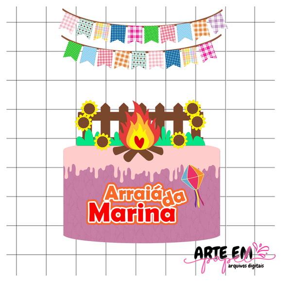 Arquivo de Corte: Topo de Bolo Festa Junina 038