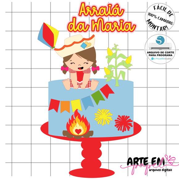 Arquivo de Corte: Topo de Bolo Festa Junina 067