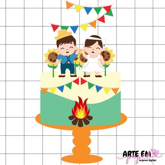 Arquivo de Corte: Topo de Bolo Festa Junina 110