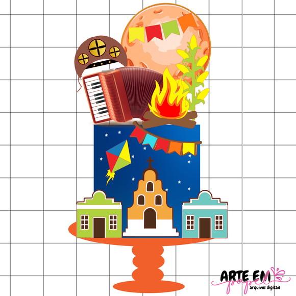 Arquivo de Corte: Topo de Bolo Festa Junina 112