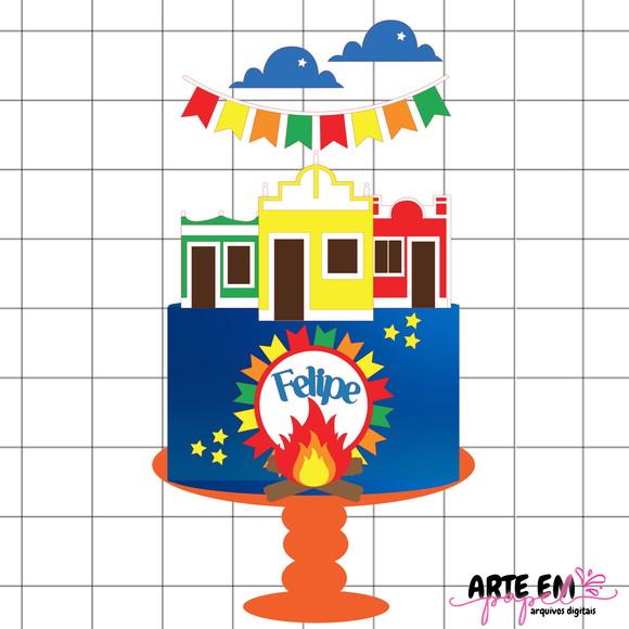 Arquivo de Corte: Topo de Bolo Festa Junina 116