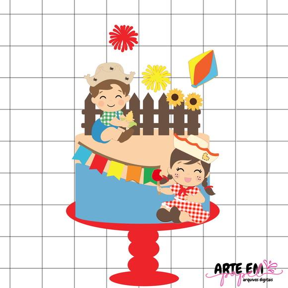 Arquivo de Corte: Topo de Bolo Festa Junina 136