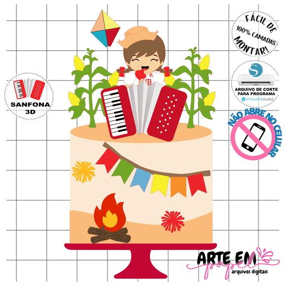 Arquivo de Corte: Topo de Bolo Festa Junina 163