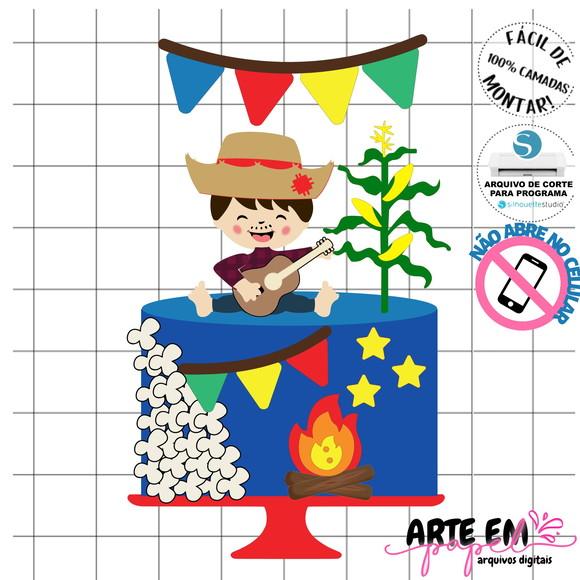 Arquivo de Corte: Topo de Bolo Festa Junina 170
